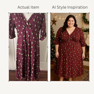 Unique Vintage Womens Swing Dress 3X/20  Christmas Trees Retro Holiday Stretch